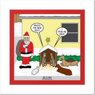 Santa and the Yard Nativity. Posters and Art